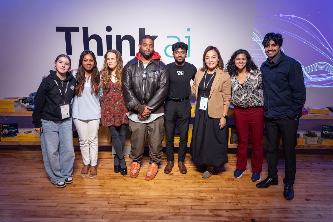 Organizers and attendees together at a past AI event